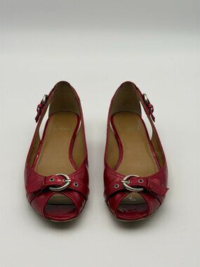 Stuart Weitzman Red Patent Slingback Heels Size 7N